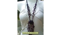 Purple and Black Rings Beading Fashion Necklace with Stones
